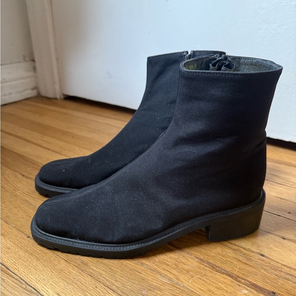 Stuart Weitzman Gore-Tex Square Toe Block Heel Ankle Boots | Size 7 - Picture 1 of 7